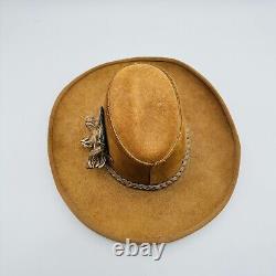 Vintage John B Stetson Hat Beaver Tony Alamo of Nashville Cowboy Hat Feathers M