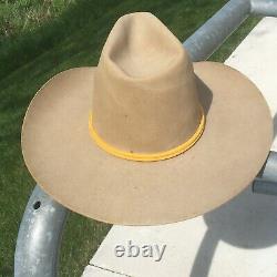 Vintage John B Stetson Size 7 John Wayne Cavalry Style 4X Beaver Cowboy Hat