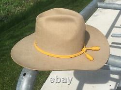 Vintage John B Stetson Size 7 John Wayne Cavalry Style 4X Beaver Cowboy Hat