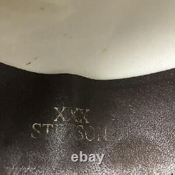 Vintage John B Stetson XXX Cowboy Hat 7 3/8 Long Oval Beaver leather Braid Trim