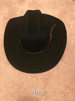 Vintage John B. Stetson XXXX 4X Beaver Black Cowboy Hat Western Sz 7 1/8 NWT