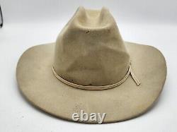 Vintage John B. Stetson XXXX 4x Beaver Cowboy Hat Greenish Tan Color 7 3/4x6 1/4