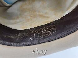 Vintage John B. Stetson XXXX 4x Beaver Cowboy Hat Greenish Tan Color 7 3/4x6 1/4