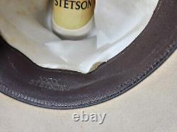 Vintage John B. Stetson XXXX 4x Beaver Cowboy Hat Greenish Tan Color 7 3/4x6 1/4