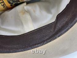 Vintage John B. Stetson XXXX 4x Beaver Cowboy Hat Greenish Tan Color 7 3/4x6 1/4