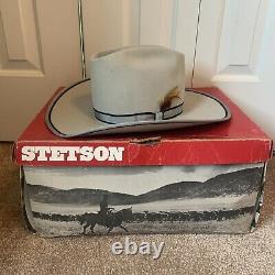 Vintage John Stetson 5X XXXXX Beaver Cowboy Hat Felt Size 7 With Original Box