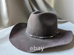 Vintage MHT cowboy hat 7-3/8 beaver blend 3X brown WESTERN felted