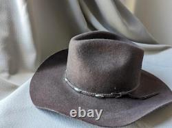 Vintage MHT cowboy hat 7-3/8 beaver blend 3X brown WESTERN felted