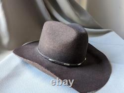 Vintage MHT cowboy hat 7-3/8 beaver blend 3X brown WESTERN felted