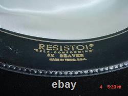 Vintage Men's Black Resistol Cowboy 5x Beaver Felt Hat Original Box, Tag. Price