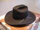 Vintage Men's Black Resistol Cowboy 5x Beaver Long Oval Felt Hat Size 7 1/8