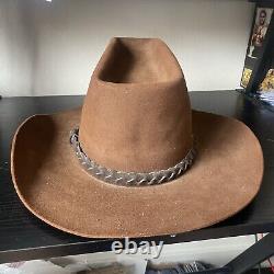 Vintage Men's STETSON 5X Brown Chocolate Western Cowboy Hat Size 7 3/8