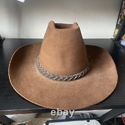 Vintage Men's STETSON 5X Brown Chocolate Western Cowboy Hat Size 7 3/8