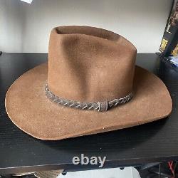 Vintage Men's STETSON 5X Brown Chocolate Western Cowboy Hat Size 7 3/8