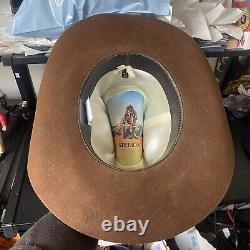 Vintage Men's STETSON 5X Brown Chocolate Western Cowboy Hat Size 7 3/8