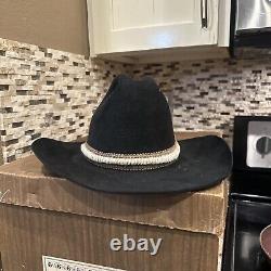 Vintage Miller Bros Cowboy Hat 5X Beaver Feathers Size 7 Black Western