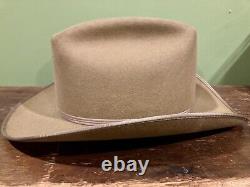 Vintage NOS Stetson XXX Rancher Cowboy Hat Light Brown Sz. 7 1/8 with JBS Pin