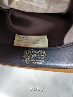 Vintage NUDIES cowboy hat RESISTOL feather band 6-7/8 brown clay BEAVER XXX 3X