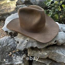 Vintage RESISTOL Cowboy Hat XXX BEAVER Self Conforming Western Brown Sz. 7 1/8