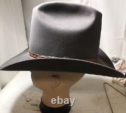 Vintage RESISTOL Quicksilver 71/8 cowboy hat BEAVER 4X fur felt WESTERN with box