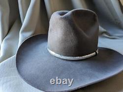 Vintage RESISTOL brown 7 cowboy hat BEAVER 4X fur felt WESTERN xxxx