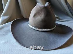 Vintage RESISTOL brown 7 cowboy hat BEAVER 4X fur felt WESTERN xxxx