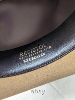 Vintage RESISTOL cowboy hat 6-5/8 brown tan BEAVER 3X xxx WESTERN