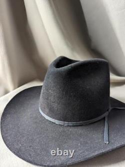 Vintage RESISTOL cowboy hat 7-3/8 black BEAVER 4X xxxx WESTERN made in USA