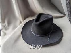 Vintage RESISTOL cowboy hat 7-3/8 black BEAVER 4X xxxx WESTERN made in USA