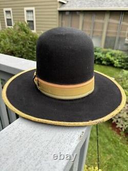 Vintage Rancher Hat 40s Billy Jack Flat Brim Beaver Rockmount Open Crown 7 5/8