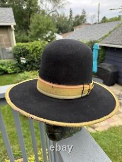 Vintage Rancher Hat 40s Billy Jack Flat Brim Beaver Rockmount Open Crown 7 5/8