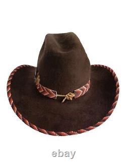 Vintage Rand Custom Yellowstone Montana Beaver Cowboy Hat Beaded Original Owner