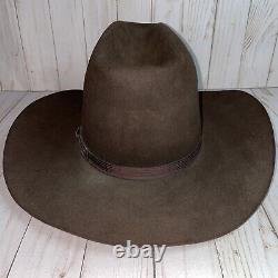 Vintage Reaistol XXX 3X Beaver Dark Brown Western Cowboy Hat 7 1/8