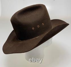 Vintage Resistal Cowboy Hat 4X Beaver Felt Hat XXXX USA Made Texas Brown 7 1/8