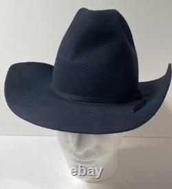 Vintage Resistol 3X Beaver Self Conforming Navy Blue Cowboy Hat Size 7