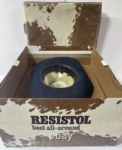 Vintage Resistol 3X Beaver Self Conforming Navy Blue Cowboy Hat Size 7
