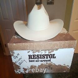 Vintage Resistol 40X Silver Belly 7 5/8 SC Western Hat Jeweled Band 4 Brim Box