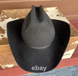 Vintage Resistol 4X Beaver Black Cattleman Cowboy Hat 7 1/8 with box