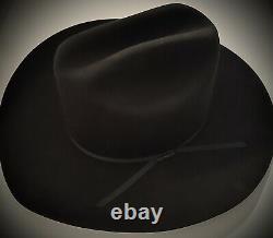 Vintage Resistol 4X Beaver Cowboy Hat Black Self Conforming 7 1/4 Long Oval