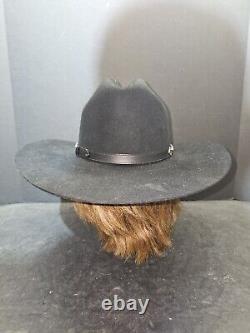 Vintage Resistol 4X Beaver Easton Cowboy Western Hat Sz 6 7/8 Black 4 Brim IOB