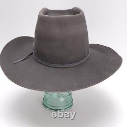 Vintage Resistol 4X Beaver Las Vegas Cowboy Western Hat Sz 7 3/8 R Granite Gray