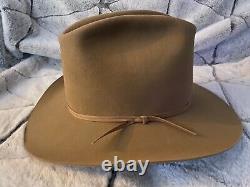 Vintage Resistol 4X Beaver Las Vegas Pecan Cowboy Hat 7 3/8 Long Oval Texas USA
