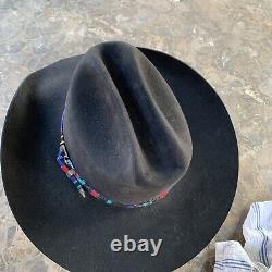 Vintage Resistol 4X Beaver Self Conforming Black Cowboy Hat Size 7 3/8