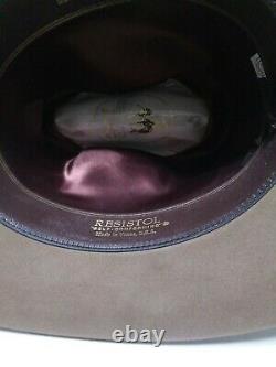 Vintage Resistol Beaver 4X Western Hat Tan Brown Size 7 1/8 Long Oval