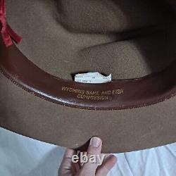 Vintage Resistol Beaver Hat 7 1/4 Tan Belly Wyoming Game Warden Self Conforming