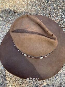 Vintage Resistol Big Ben Outlaw 4X Beaver Western Cowboy Hat Size 7 1/8 Brown