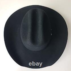 Vintage Resistol Casey 07 Black 6X Beaver Cowboy Hat Mens Size 7 LO 4 Brim EUC