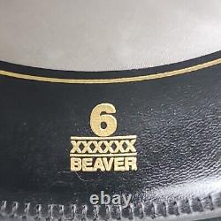 Vintage Resistol Casey 07 Black 6X Beaver Cowboy Hat Mens Size 7 LO 4 Brim EUC