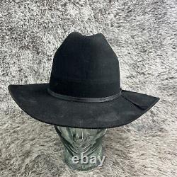 Vintage Resistol Cattleman 65 4X XXX Beaver Felt Western Cowboy Hat Black 7 1/4