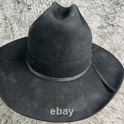 Vintage Resistol Cattleman 65 4X XXX Beaver Felt Western Cowboy Hat Black 7 1/4